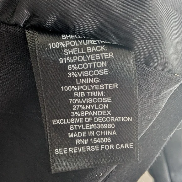 NWOT Colleen Lopez Black Faux Leather Jacket with Floral Embroidery - Picture 9 of 11